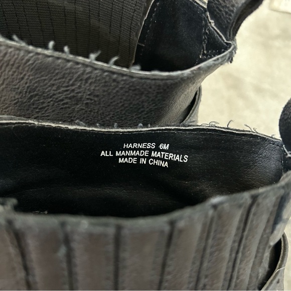 Nicole Women’s Harness Ankle Boots Sz 6 Black Faux Leather Fall Moto Grudge - Picture 3 of 7